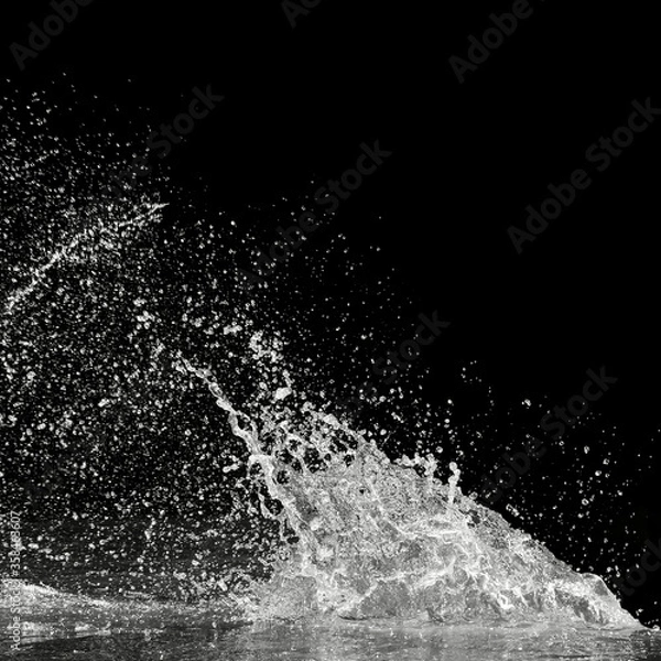 Obraz water splash on black background