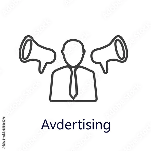 Obraz Advertising icon. Vector illustration. Flat icon