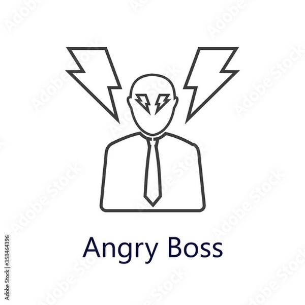 Obraz Angry boss icon. Vector illustration. Flat line icon