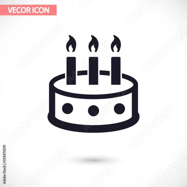 Obraz Cake  vector icon , lorem ipsum Flat design