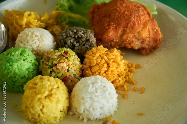 Fototapeta Nasi 7 benua is a Malaysia rice which consist of 7 types of rice that represent continents in the world