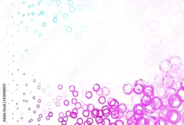 Obraz Light Pink, Blue vector background with bubbles.