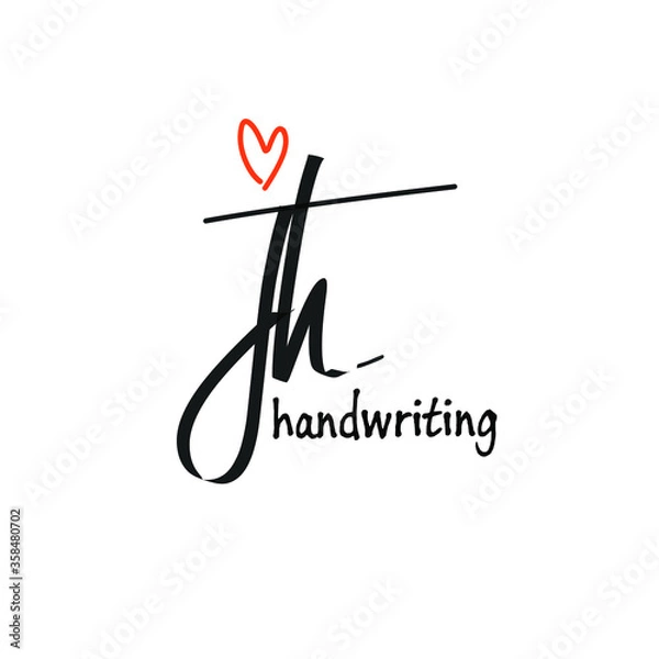 Fototapeta jh Initial handwriting logo vector