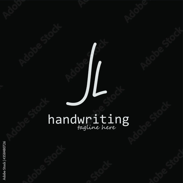 Fototapeta JL Initial handwriting logo vector