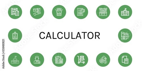 Obraz calculator icon set