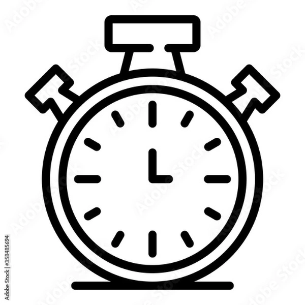 Fototapeta Stopwatch icon. Outline stopwatch vector icon for web design isolated on white background