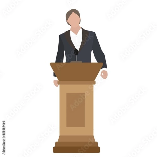 Fototapeta Image of a man behind the podium. Vector image, eps 10