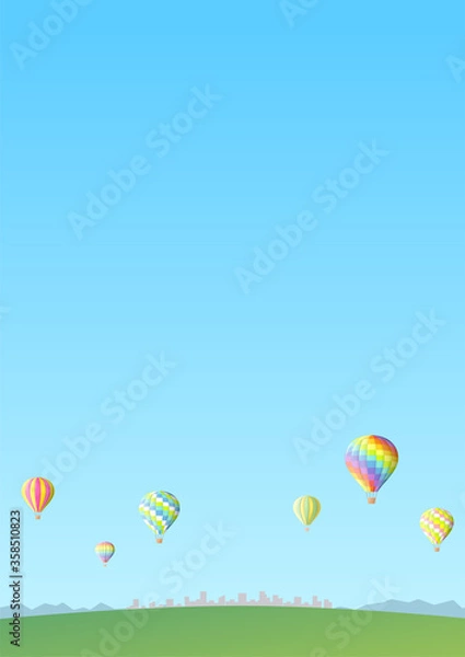 Fototapeta 空と気球の背景