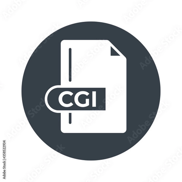 Fototapeta CGI File Format Icon. CGI extension filled icon.