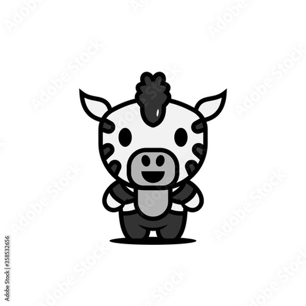 Obraz cute zebra character vector