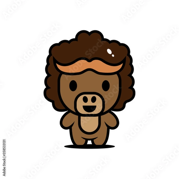 Obraz cute buffalo character vector