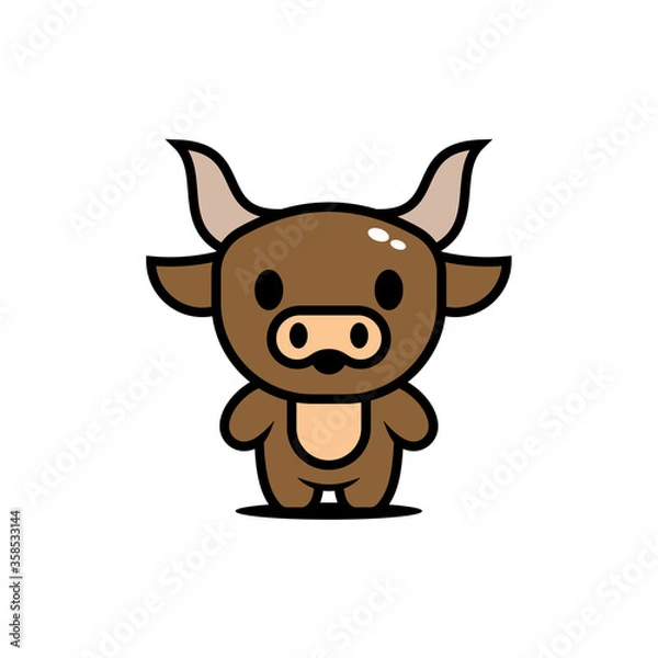 Obraz cute bull character vector