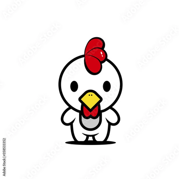 Obraz cute chicken character vector