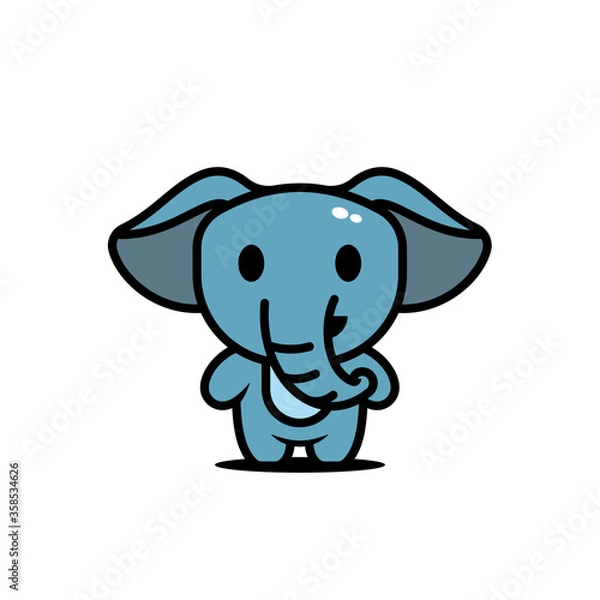 Obraz cute elephant character vector