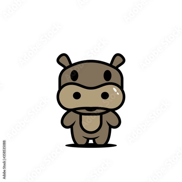 Obraz cute hippopotamus character vector