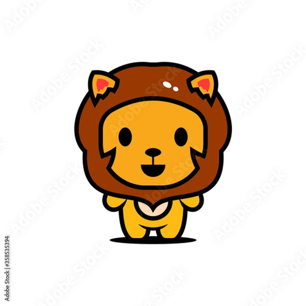 Obraz cute lion character vector