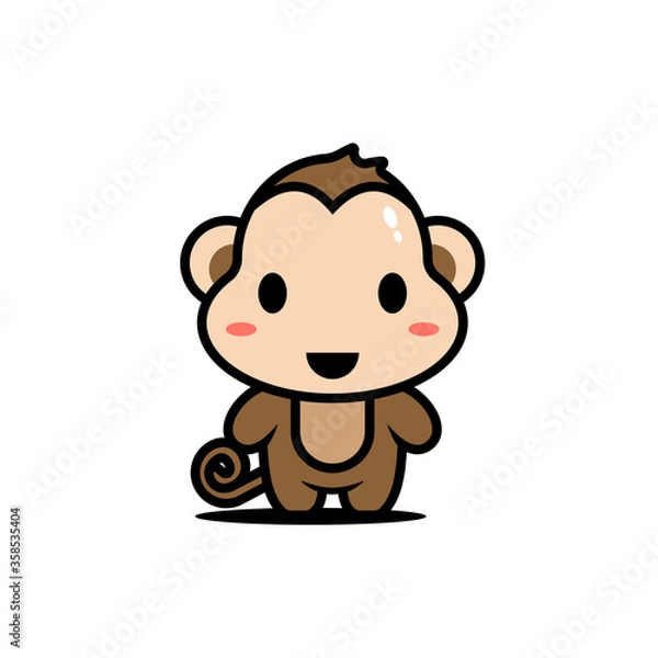 Obraz cute monkey character vector
