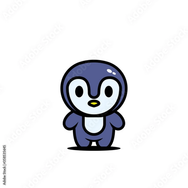 Obraz cute penguin character vector