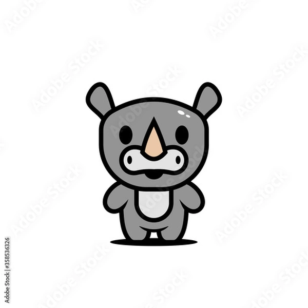 Obraz cute rhino character vector