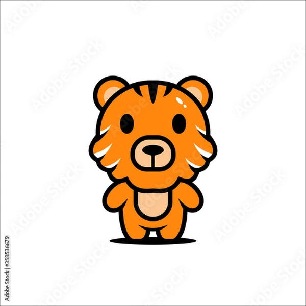 Obraz cute tiger character vector