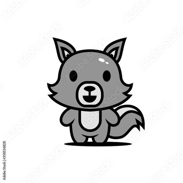 Obraz cute wolf character vector