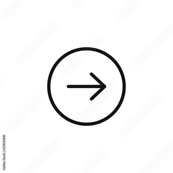 Fototapeta Simple icon of a arrow, right direction icon vector illustration