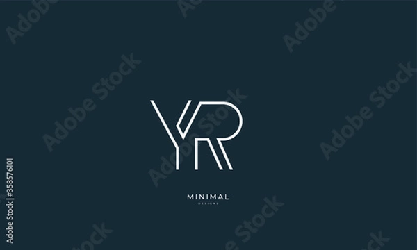 Obraz Alphabet letter icon logo YR