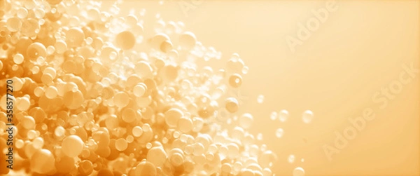Fototapeta Abstract background of 3d spheres. Modern plastic pastel bubbles. Concept of science physics nano rendering glossy balls