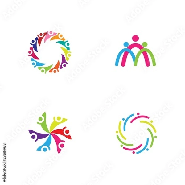 Obraz people and community logo set