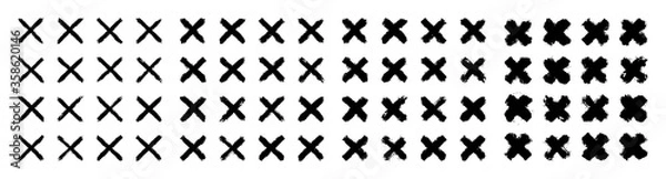 Obraz Black brush stroke collection. Set of dirty texture in grunge style.