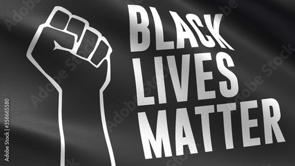 Fototapeta Black Lives Matter Flag, with waving fabric texture	
