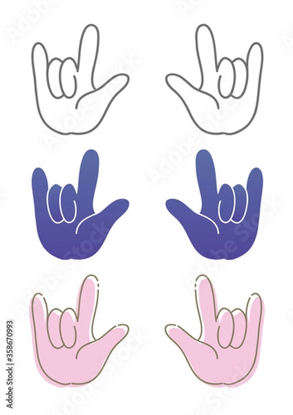 Fototapeta ハンドジェスチャー・愛してるサイン