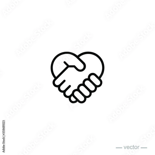 Obraz handshake love design icon logo vector