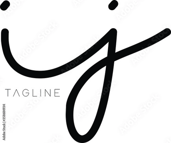 Fototapeta IJ Letter Initial Logo Design, Vector Template