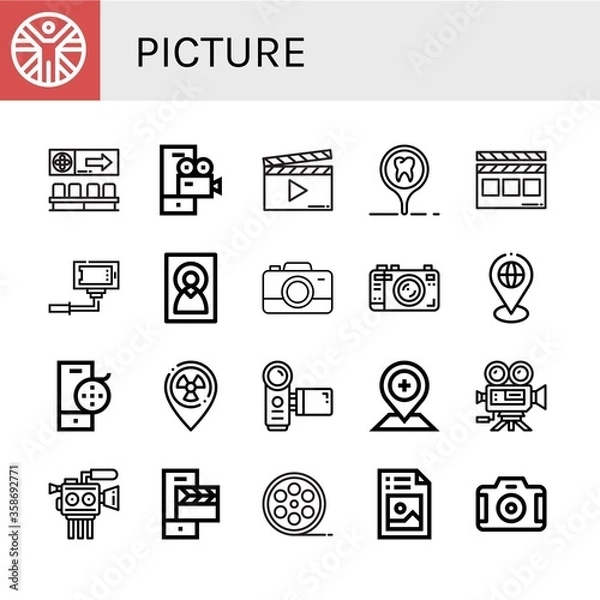Obraz picture simple icons set