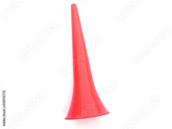 Fototapeta Blank Vuvuzela Stadium Plastic Horn, Fan vuvuzela trumpet isolated on white background