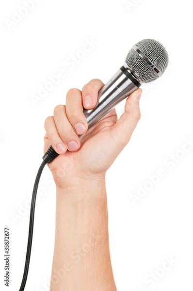 Fototapeta Hand with microphone