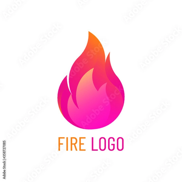 Obraz fire logo design, frame icon grairent template.
