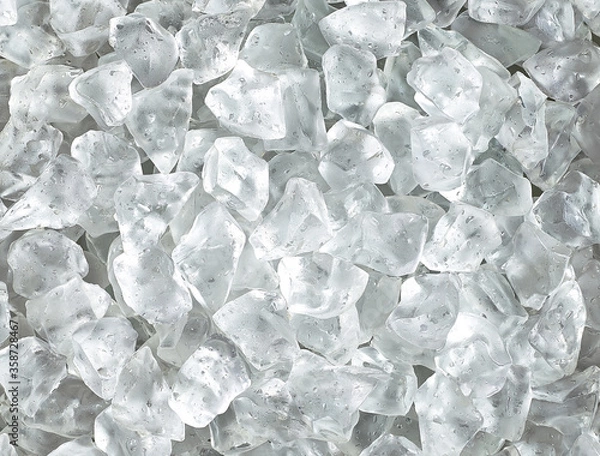 Fototapeta Full of crushed ice cubes from top view 