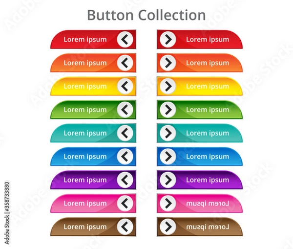 Fototapeta Colourful  button collection, vector design.