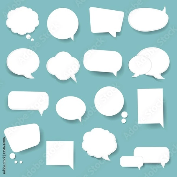 Obraz Colorful Speech Bubble Set Mint Background With Gradient Mesh, Vector Illustration