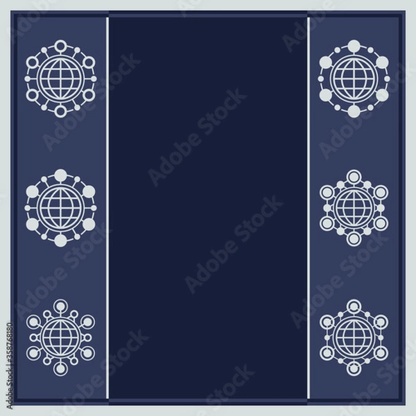 Fototapeta Abstract technology frame template for design. Tech empty banner.