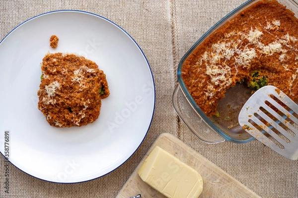 Fototapeta cauliflower cake with seitan