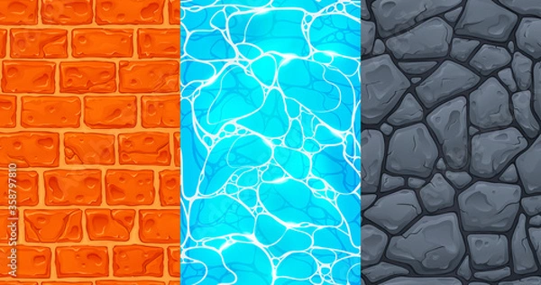 Obraz Set of seamless textures for game development