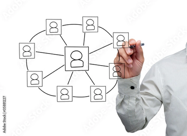 Fototapeta Drawing social network.