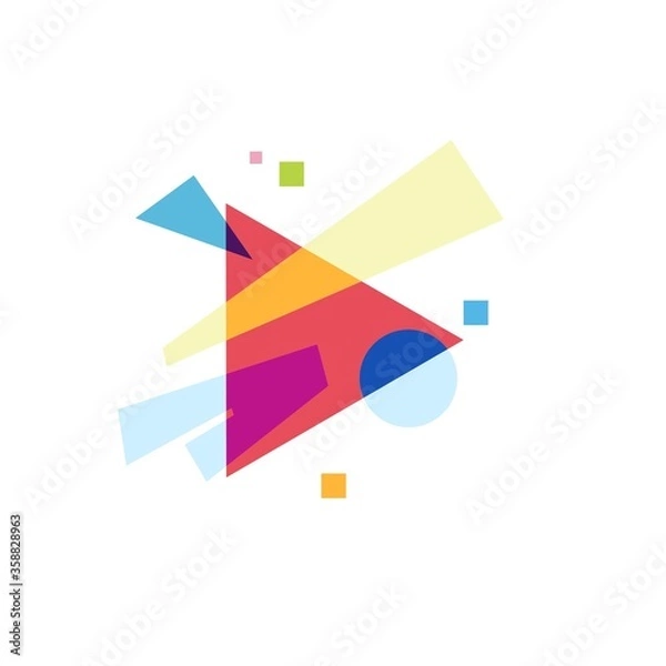 Fototapeta Vector video icons with unique and colorful shapes