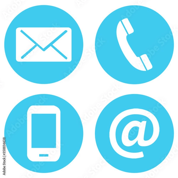 Fototapeta Communication flat vector icon set
