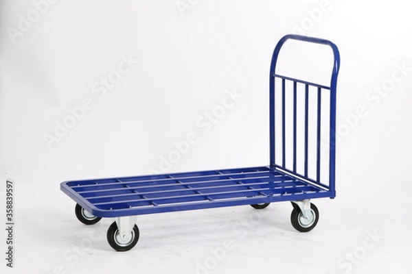 Obraz cart for transporting things in the warehouse, warehouse cargo Cart, manual