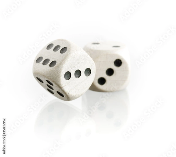 Fototapeta Two dice with reflection