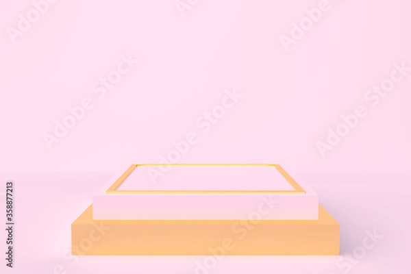 Fototapeta Stage or podium for advertisement, 3D rendering .